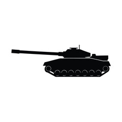 Tank with long barrel vector silhouette