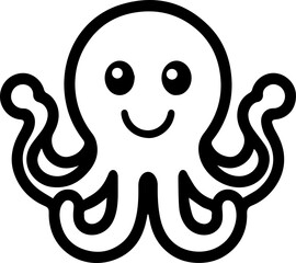 Fototapeta premium Minimalist Octopus Vector Illustration in Silhouette Style