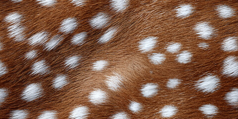 Close-up view of a spotted deer coat, showcasing the unique patterns of the animal's fur © Amazight