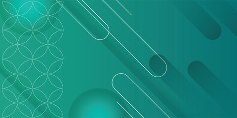 Teal abstract background with thin white lines, circular geometric patterns, and modern gradients. Ideal for technology, presentation, or digital design backdrops.