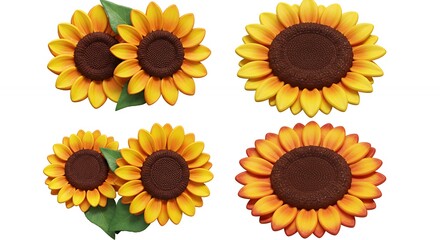 Four sunflower images