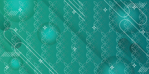 Elegant abstract background with geometric flower pattern, teal gradient, and glowing star accents. Perfect for modern design, digital art, or tech projects.