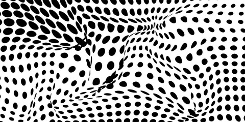 wave Grunge halftone gradient background. Wavy lines background. Halftone Pattern. Monochrome gradient halftone dots background.