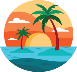 Obraz premium tropical beach with palm trees
