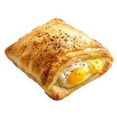 Flaky Puff Pastry with Egg Filling, Perfect for Breakfast or Snack Time on transparent background