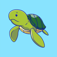 A colorful and adorable cartoon sea turtle illustration. Perfect for children&rsquo;s books, educational content, ocean-themed projects, animal characters, and tropical wildlife designs.