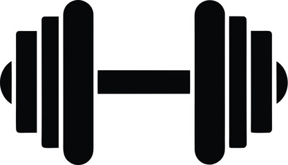 Dumbbell silhouette icon, fitness weight graphic, workout equipment symbol, gym tool vector