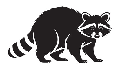 Obraz premium Stylized Raccoon Illustration Standing with a Stripped Tail Design