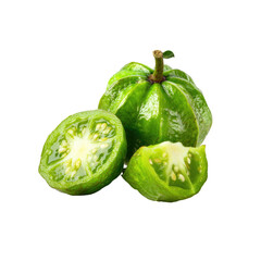 Naklejka premium Close-up of vibrant green fruit, possibly a type of tomato