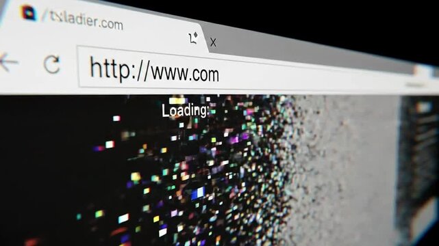 Glitching Computer Screen Loading Data Abstract Digital Noise Internet Connection Error