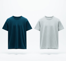 Naklejka premium High-quality blank t-shirts in deep blue & light grey. Perfect for mockups, apparel branding, and casual fashion designs. Clean, versatile, and ready for your creativity