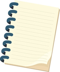 Spiral notebook with white pages element