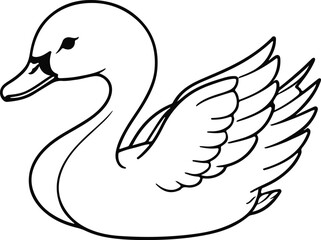 Obraz premium vector illustration of a white swan
