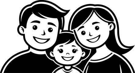 happy family vector illustration