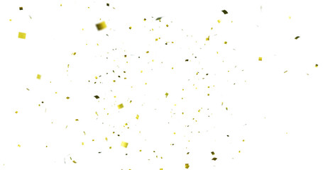 Colorful Confetti against a White Background Tranparent BG Confeti. Confetti partical isolated background. 3d Rendering Transparent Confetti. Dust particles Overlay, embers and sparks flying upwards.