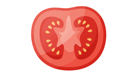 Illustration of a sliced tomato with seeds on a plain white background