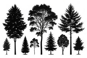 silhouettes of trees