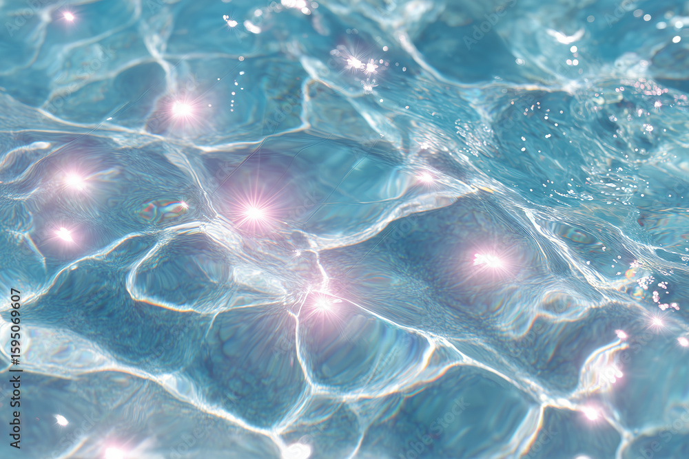 Poster abstract water surface with gentle waves reflecting light and creating a serene atmosphere. the imag
