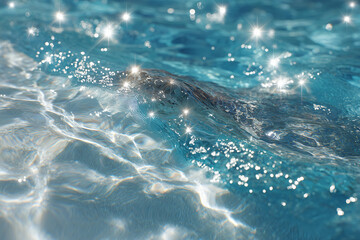 Obraz premium Sparkling water reflecting sunlight, creating a mesmerizing display of light and shadow