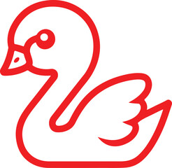 Obraz premium vector illustration of a swan on white