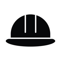 Black silhouette of a hard hat design suitable for construction themes
