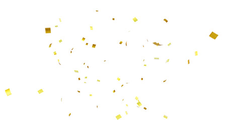 Colorful Confetti against a White Background Tranparent BG Confeti. Confetti partical isolated background. 3d Rendering Transparent Confetti. Dust particles Overlay, embers and sparks flying upwards.