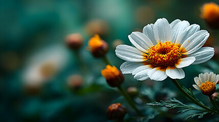 Close-up of a White Daisy Flower in Bloom