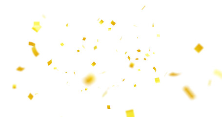 Colorful Confetti against a White Background Tranparent BG Confeti. Confetti partical isolated background. 3d Rendering Transparent Confetti. Dust particles Overlay, embers and sparks flying upwards.