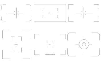 Digital Camera Viewfinder Interface Set – REC Overlay, Focus Grid, and Full HD Recording Screen Templates