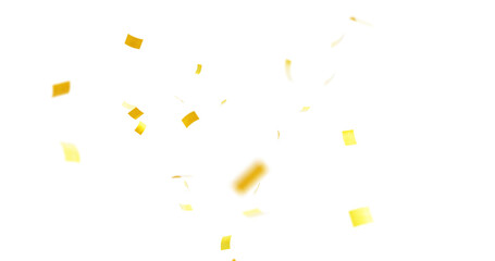 Colorful Confetti against a White Background Tranparent BG Confeti. Confetti partical isolated background. 3d Rendering Transparent Confetti. Dust particles Overlay, embers and sparks flying upwards.