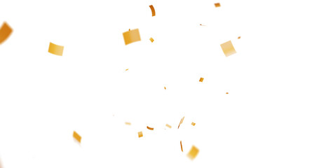 Colorful Confetti against a White Background Tranparent BG Confeti. Confetti partical isolated background. 3d Rendering Transparent Confetti. Dust particles Overlay, embers and sparks flying upwards.
