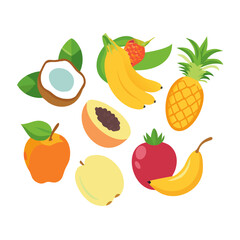 set of fruits and vegetables