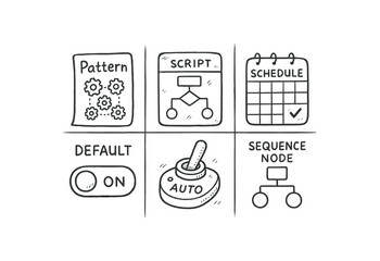 automatism pattern generator, automatism neural script, automatism routine scheduler, automatism default routine, automatism auto-engage switch, automatism sequence node