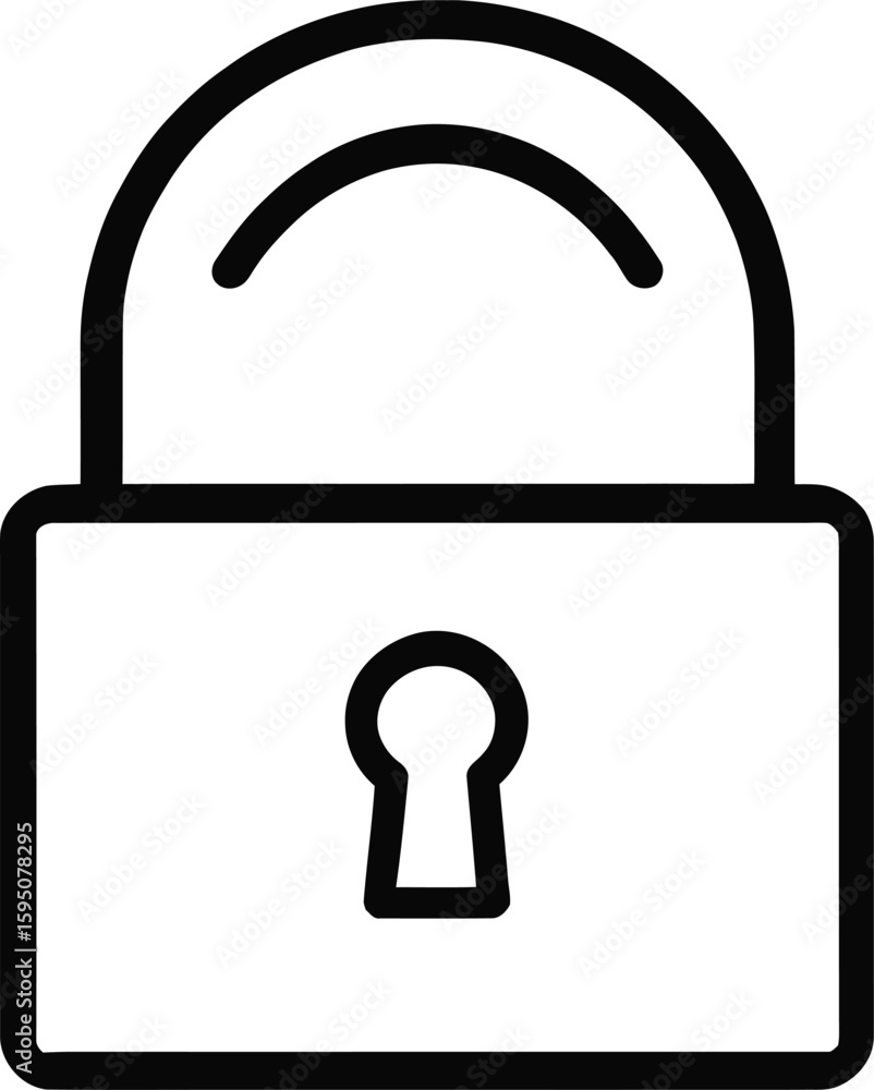 Poster modern line art padlock icon simple security symbol for website design app interfaces and privacy il