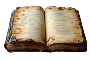 Notebook paper lined note book isolated on white background