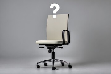 Cream office chair, question mark