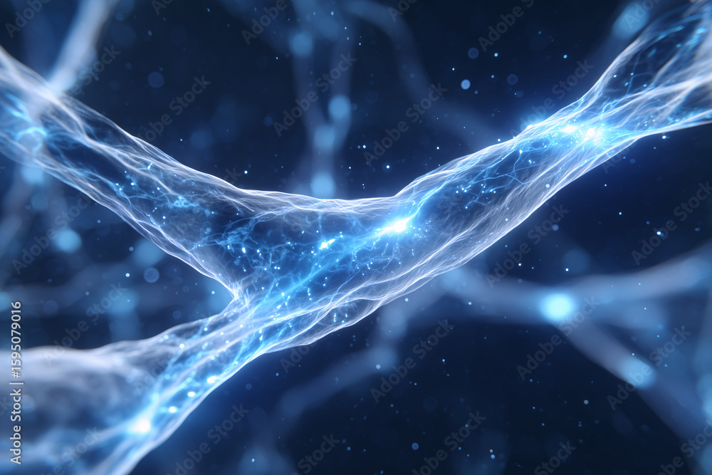 Poster illuminating neural pathways with vibrant electric signals. a captivating visualization of the brain
