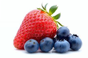 Fresh strawberries and blueberries