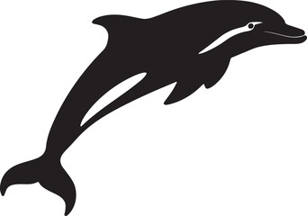 Obraz premium Jumping Dolphin Silhouette Vector Illustration