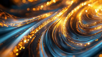 Digital Economy Vibrancy Shown Through Flowing Tech Lights