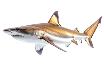Obraz premium Shark isolated on white background, Blacktip fish, clipping path