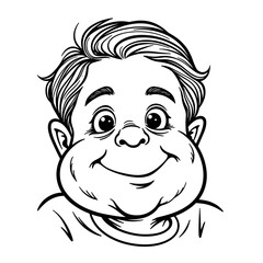 Happy cartoon boy with chubby cheeks – joyful expression, playful illustration