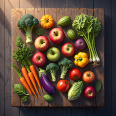 Colorful fresh produce display