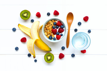 Colorful healthy food illustration