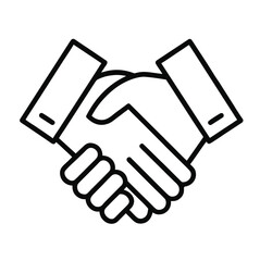 Obraz premium handshake icon outline vector on white background