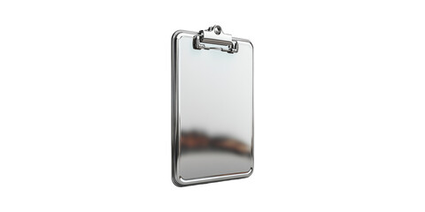 Metallic Clipboard. Office Supplies And Organizational Tool Isolated On Transparent Background