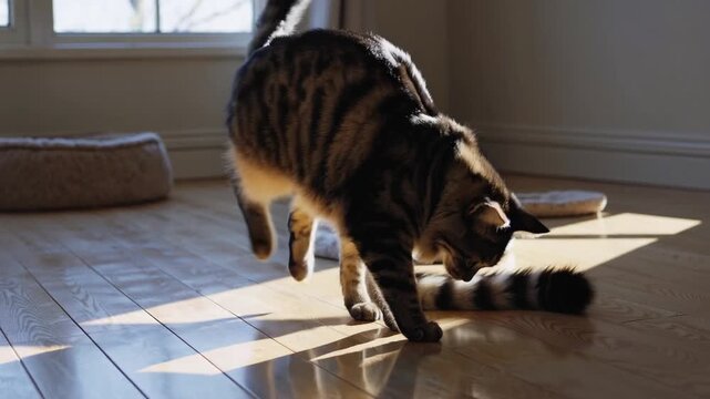 Feline with Elevated Forepaw