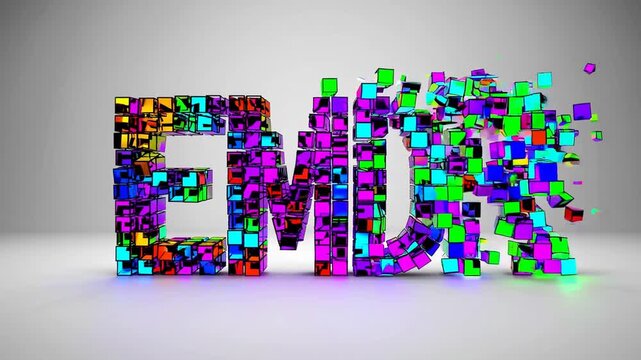 Cubes form the Expression EMDR, which stands for Eye Movement Desensitization and Reprocessing. EMDR is psychotherapy treatment that is designed to alleviate the distress with traumatic memories.