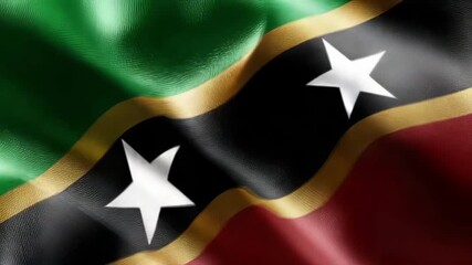 The vibrant flag of Saint Kitts and Nevis waves proudly, symbolizing the nation's independence and cultural heritage during a celebratory moment.