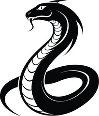 Snake silhouette, minimal snake design, vector reptile icon, simple serpent illustration, logo element black graphic